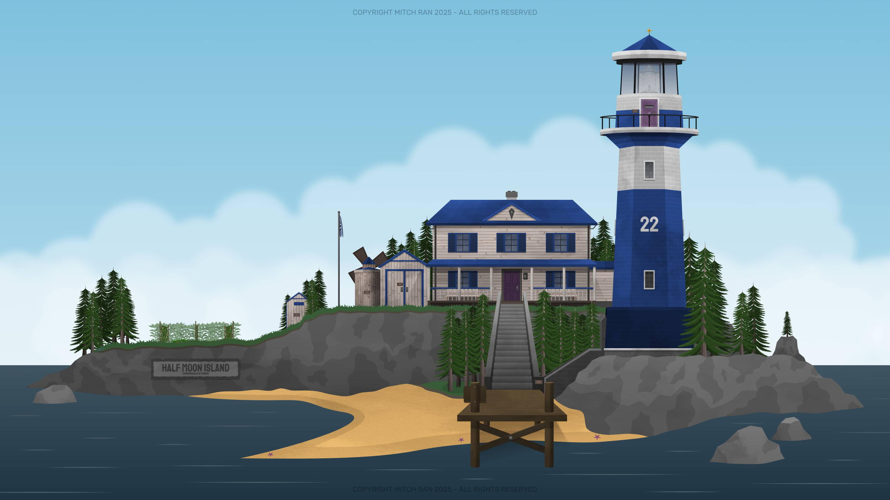 Auroran Lighthouse Station 22 as seen from the south.