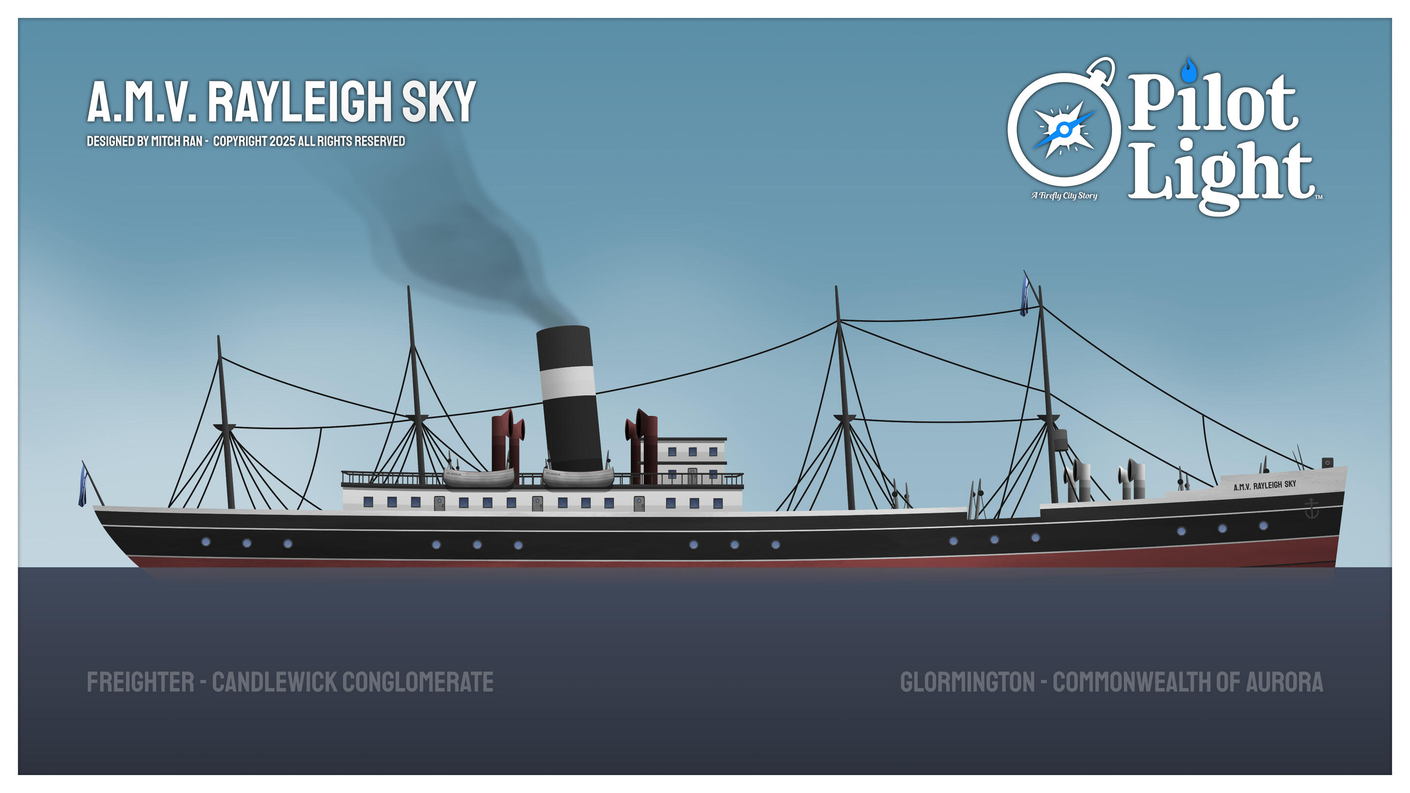 A.M.V. Rayleigh Sky as seen from the side. A.M.V. Rayleigh Sky as seen from the side.