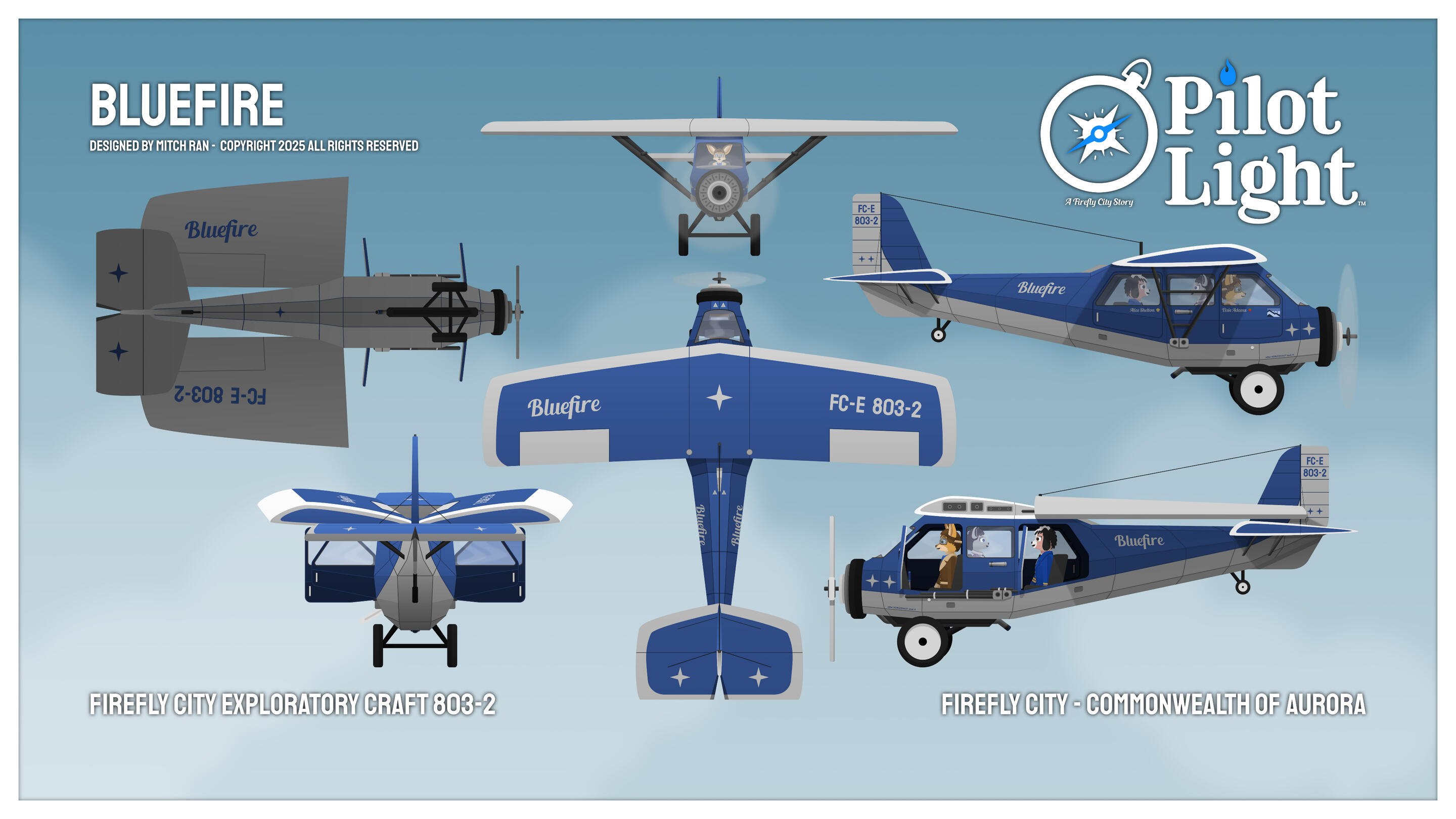 Bluefire as seen from various angles.