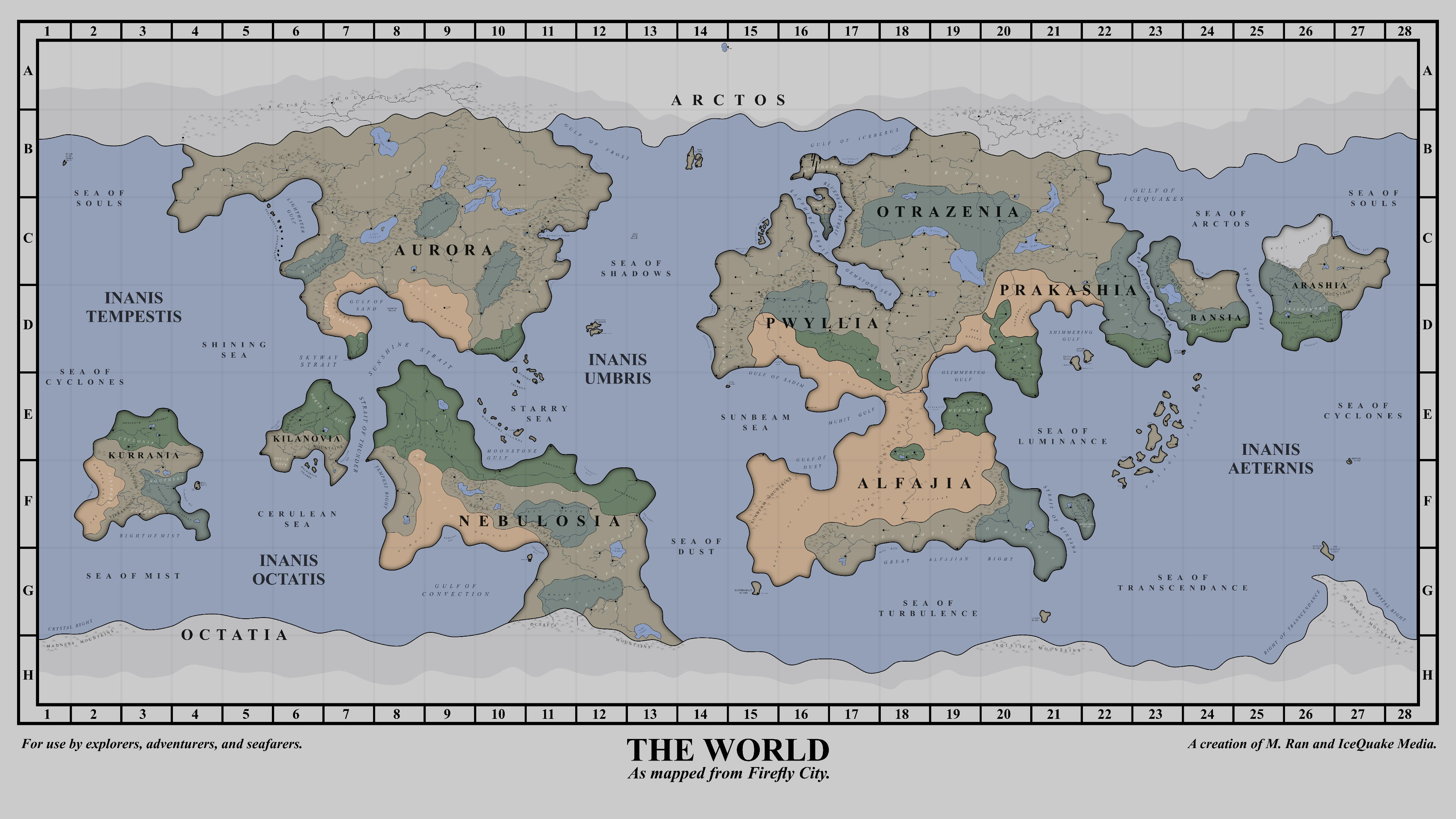 The world as mapped from Firefly City. The world as mapped from Firefly City.