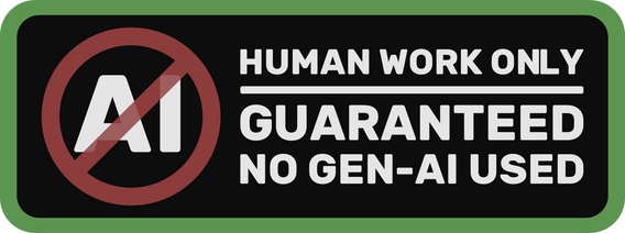 ALL IceQuake Media projects, Firefly City Stories, and Pilot Light - A Firefly City Story are 100% human-made projects. No exceptions.