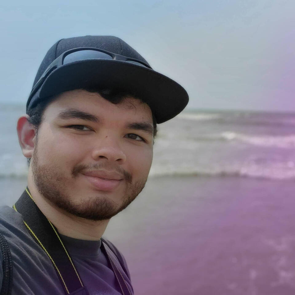 A photo of Mitch Ran by the Atlantic Ocean